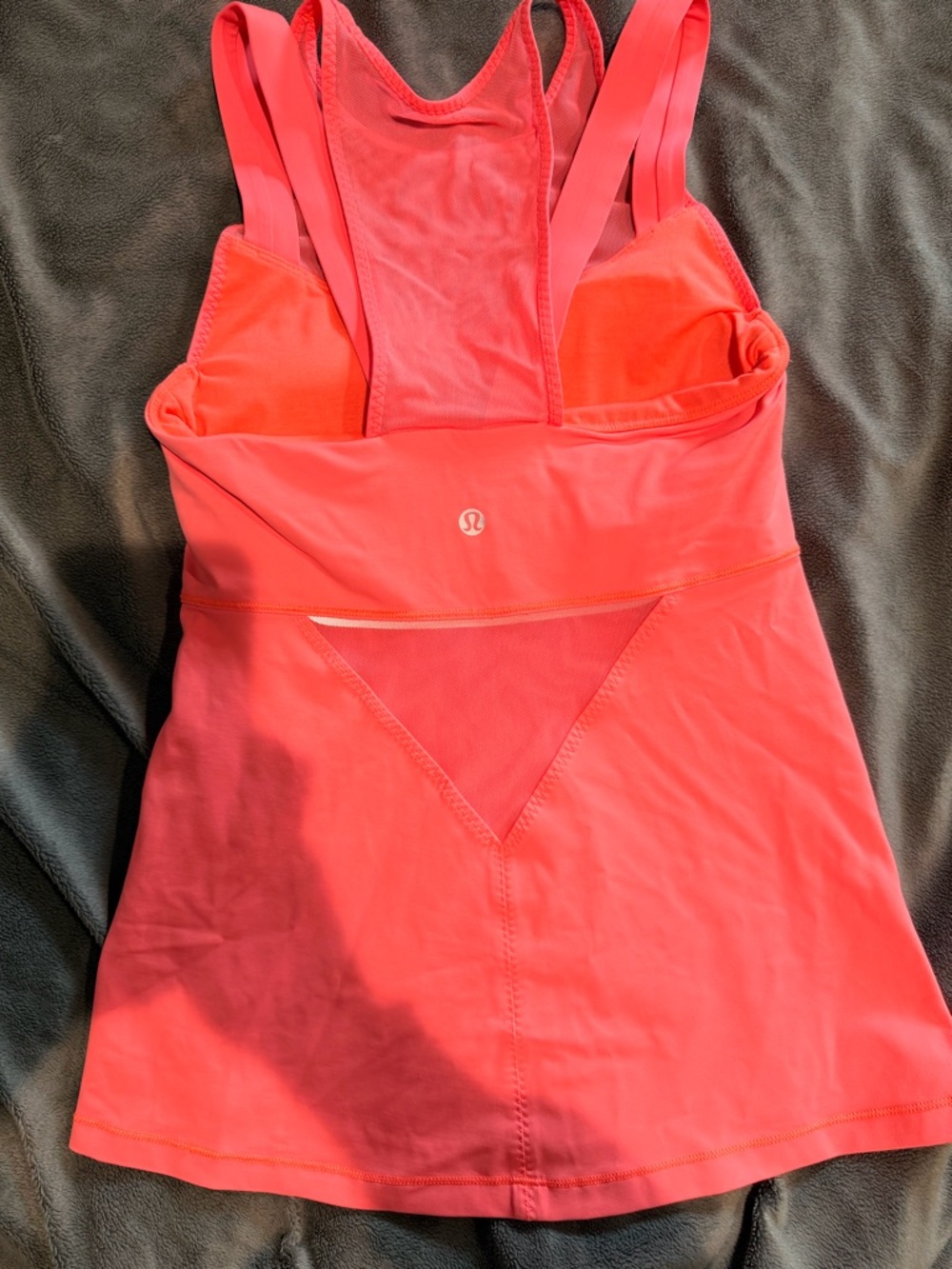 Lululemon Coral Athletic Tank with Mesh and Built In Bra size 4